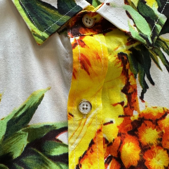 Vintage Tropical button down shirt, size L - Picture 4 of 4